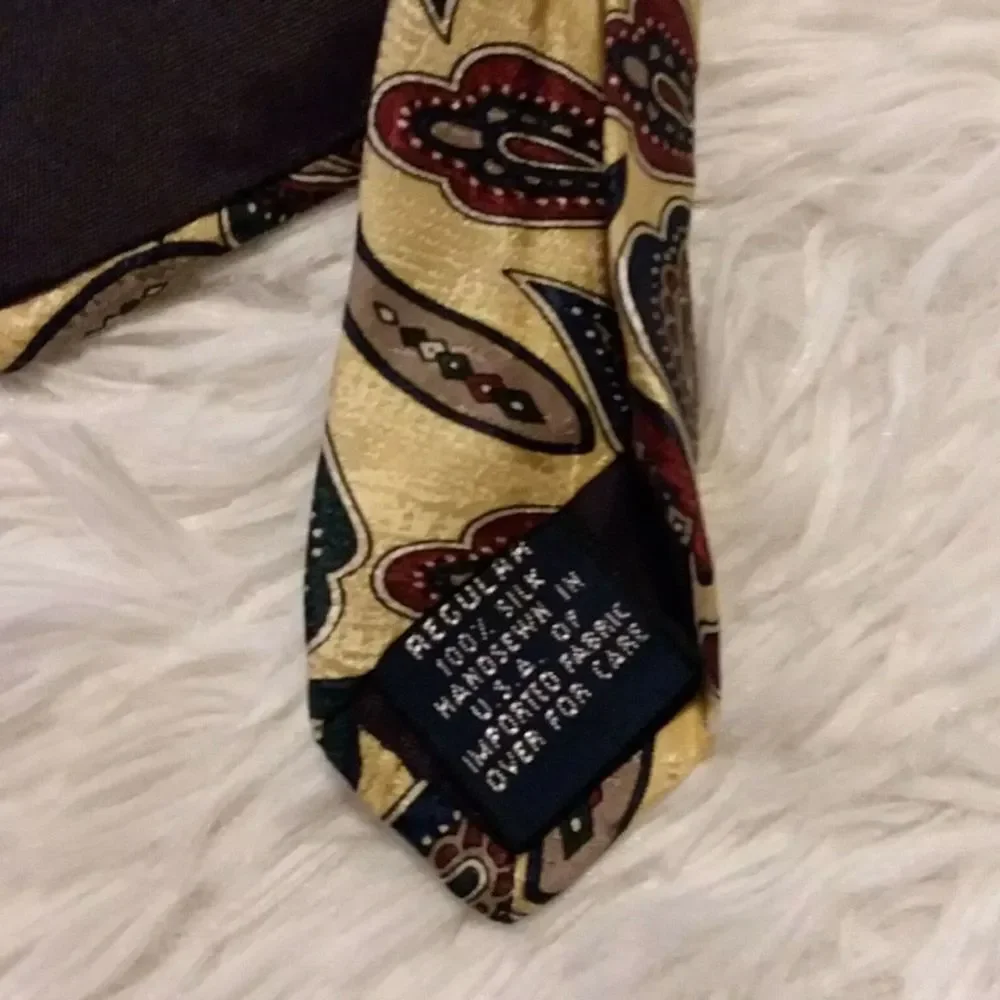 LANDS' END Silk‎ TIE Necktie Paisley Neckwear